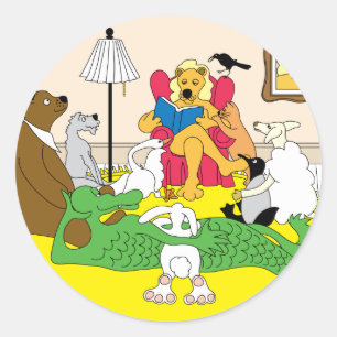 Animal's Story Hour Classic Round Sticker