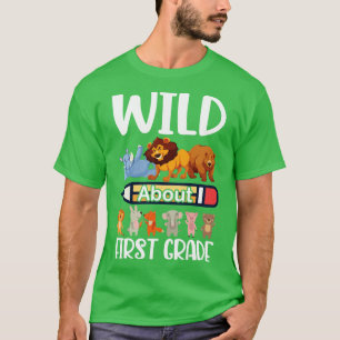 Animals Student Happy Back To School Wild About Fi T-Shirt