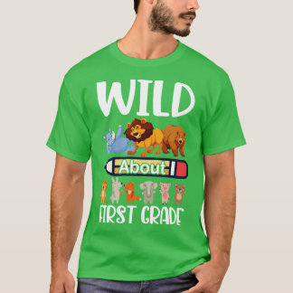 Animals Student Happy Back To School Wild About Fi T-Shirt