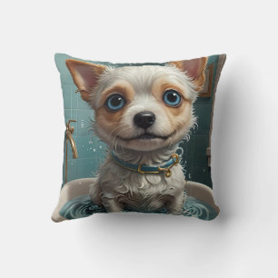 Animals Taking a Bath Funny Cushion