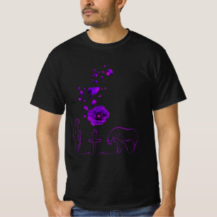 Animals They Also Served Purple Poppy Remembrance T-Shirt
