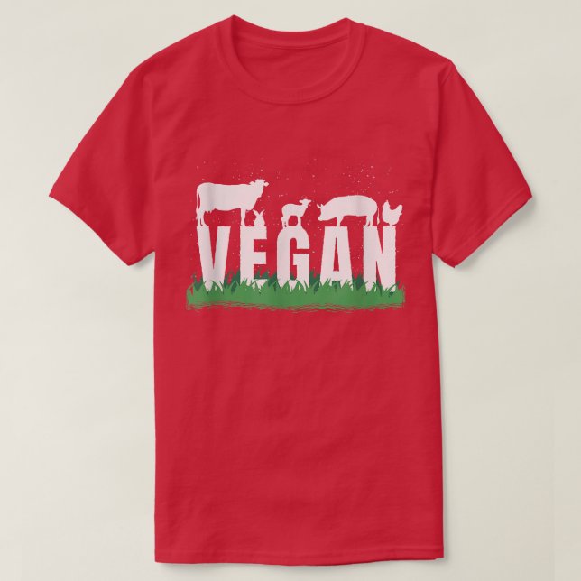 Animals Vegan  T-Shirt (Design Front)
