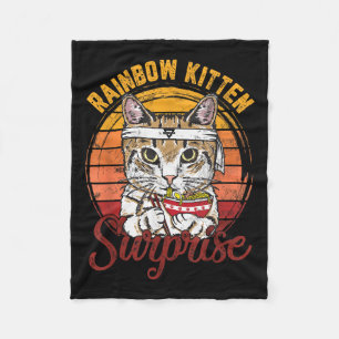 Animals Vintage Cats Rainbow Cat Kitten Surprise & Fleece Blanket