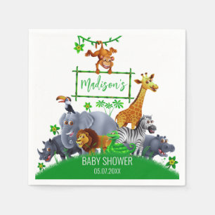 Animals Wild One Jungle greenery safari winter Napkin