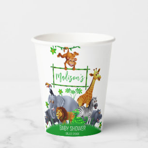 Animals Wild One Jungle greenery safari winter  Paper Cups