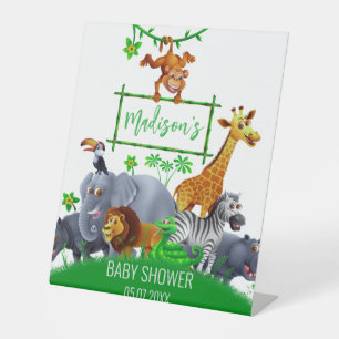 Animals Wild One Jungle greenery safari winter Pedestal Sign
