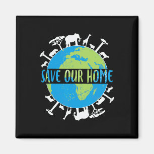 Animals Wildlife Conservation Save Our Home Earth Magnet