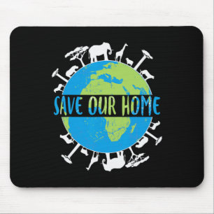 Animals Wildlife Conservation Save Our Home Earth Mouse Mat