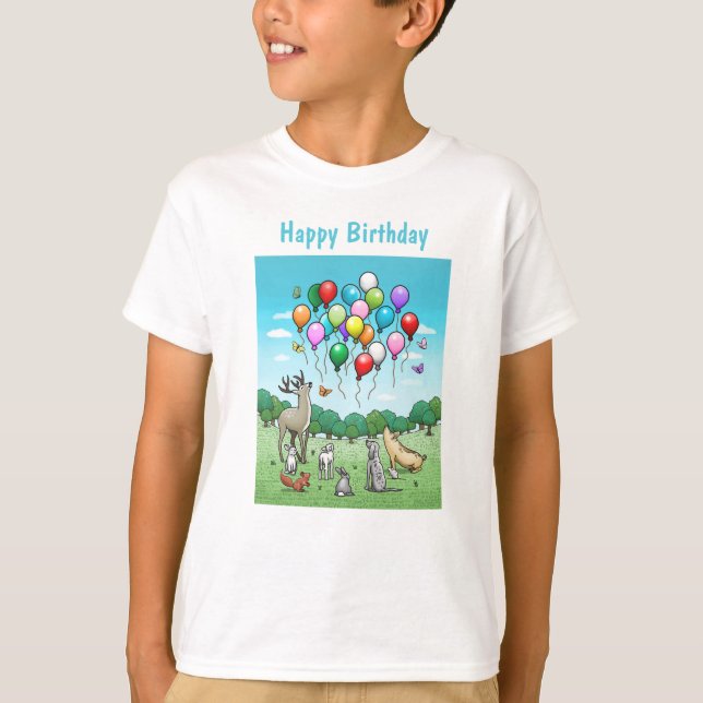 Animals with Balloons T-Shirt (Front)