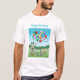 Animals with Birthday Balloons T-Shirt