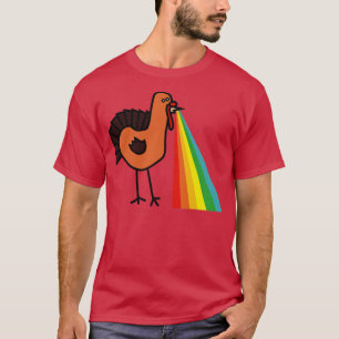 Animals with Rainbow Puke Thanksgiving Turkey T-Shirt