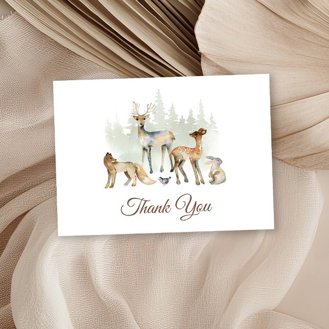 Animals Woodland Baby Shower Thank You Card (Creator Uploaded)