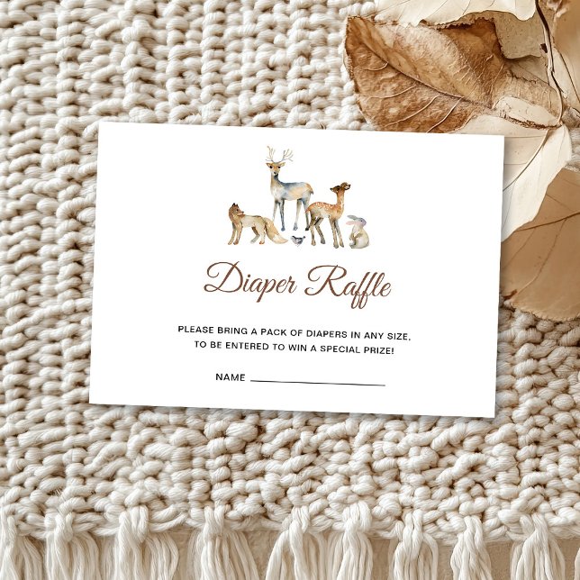 Animals Woodland Diaper Raffle Enclosure Card (Creator Uploaded)