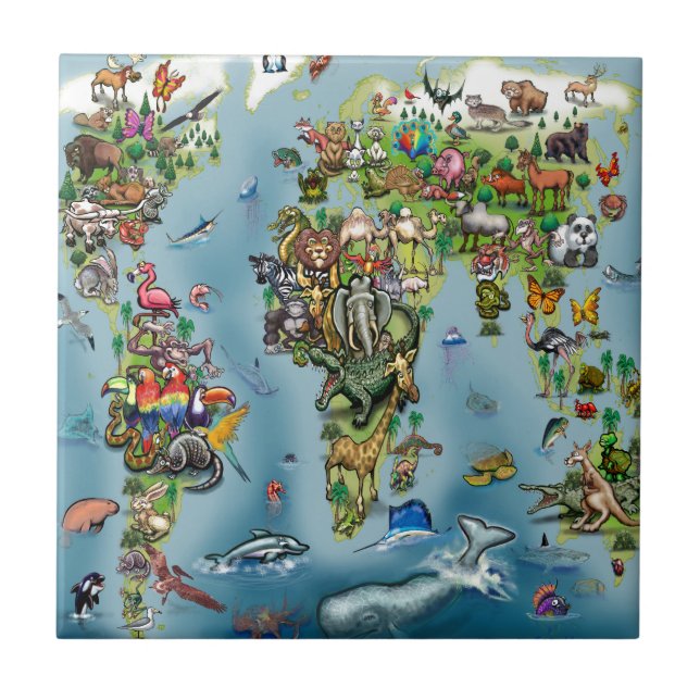 Animals World Map Tile (Front)