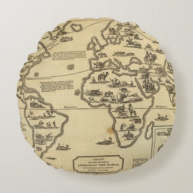 Animals World Round Cushion (Front)