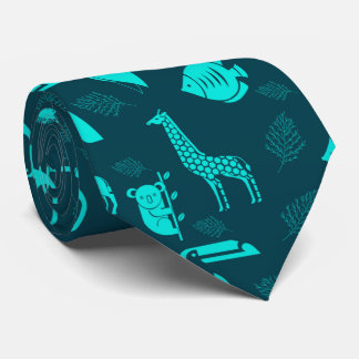 Animals Zoo Wild Life Pattern Necktie