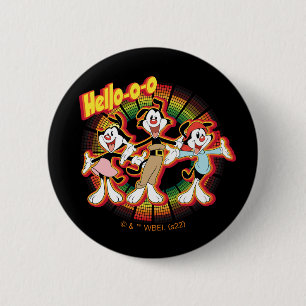 Animaniacs   Hello-o-o Retro Equalizer Graphic 6 Cm Round Badge