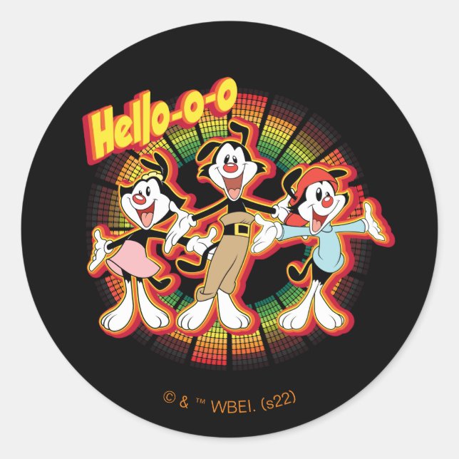 Animaniacs | Hello-o-o Retro Equalizer Graphic Classic Round Sticker (Front)