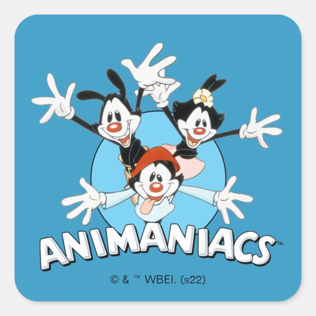 Animaniacs | Warner Siblings Arms Wide Graphic Square Sticker (Front)