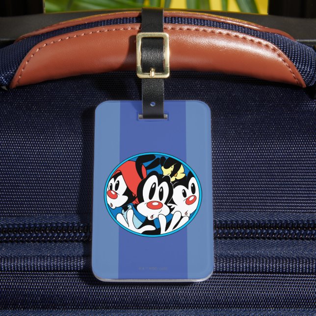 Animaniacs | Warner Siblings Circle Graphic Luggage Tag (Front Insitu 2)