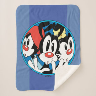 Animaniacs   Warner Siblings Circle Graphic Sherpa Blanket