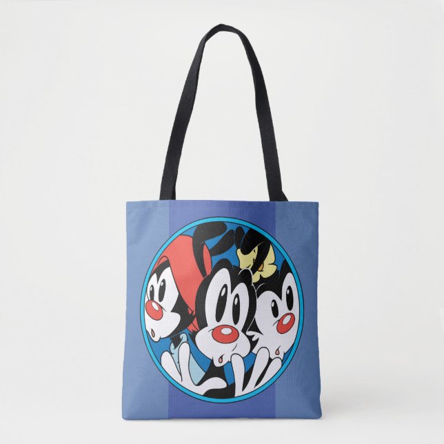Animaniacs | Warner Siblings Circle Graphic Tote Bag (Front)