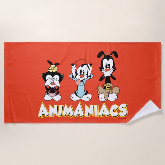 Animaniacs | Warner Siblings "No Evil" Graphic Beach Towel (Front)