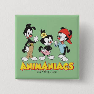 Animaniacs Yakko, Dot, and Wakko Standing 15 Cm Square Badge
