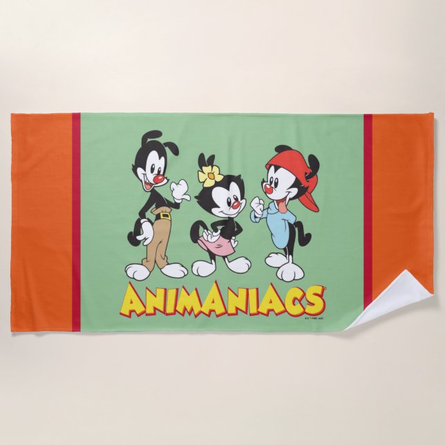 Animaniacs | Yakko, Dot, and Wakko Standing Beach Towel (Front)