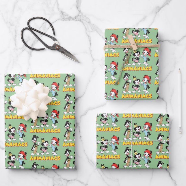 Animaniacs | Yakko, Dot, and Wakko Standing Wrapping Paper Sheet (Front)