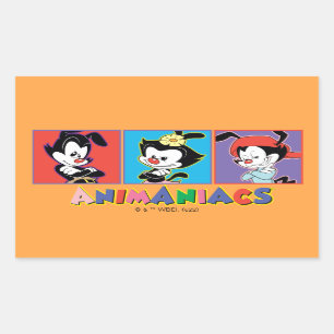 Animaniacs   Yakko, Dot, & Wakko Panel Graphic Rectangular Sticker