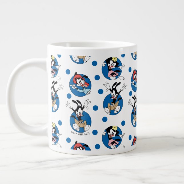 Animaniacs | Yakko, Wakko, & Dot Circle Pattern Large Coffee Mug (Left)