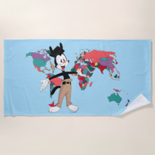 Animaniacs   Yakko's World Map Graphic Beach Towel