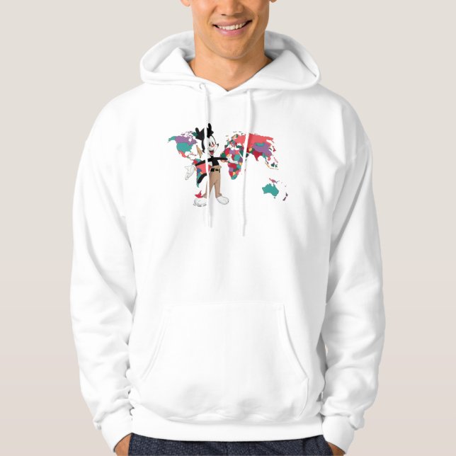 Animaniacs | Yakko's World Map Graphic Hoodie (Front)