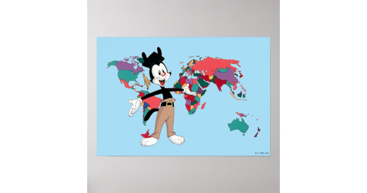Animaniacs Yakko s World Map Graphic Poster Zazzle Animaniacs Yakko s World Map Graphic Poster Zazzle