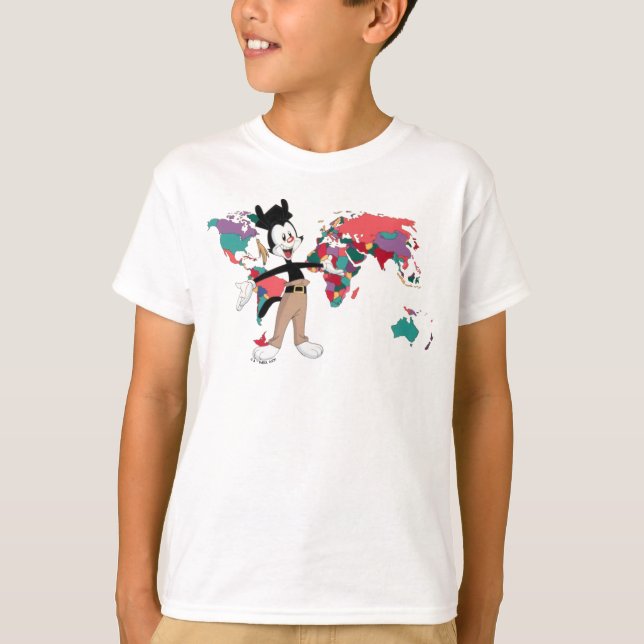 Animaniacs | Yakko's World Map Graphic T-Shirt (Front)