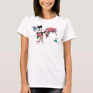 Animaniacs Yakko's World Map Graphic T-Shirt