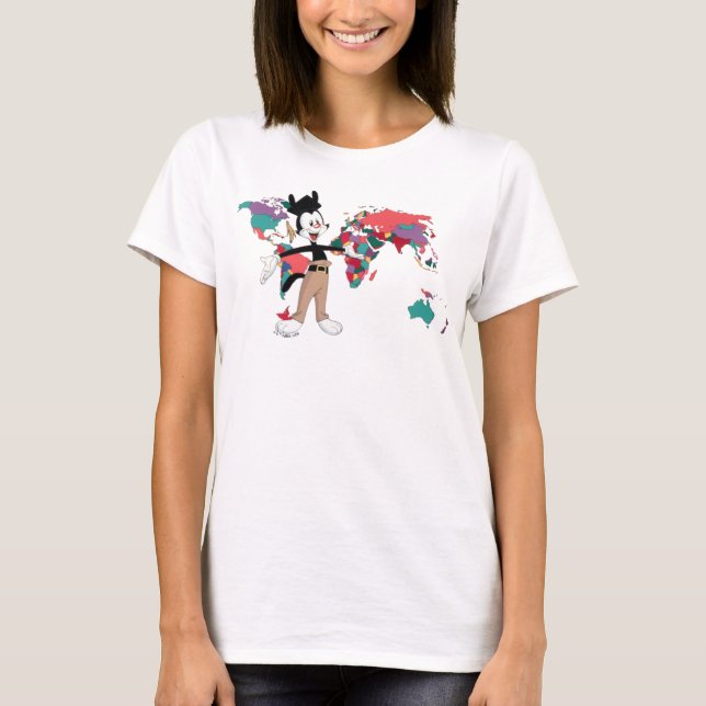 Animaniacs | Yakko's World Map Graphic T-Shirt (Front)