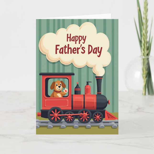 Animated Canine Fathers Day Wave Card (Front)