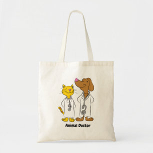 Animated cat and dog Veterinarians Tote Bag