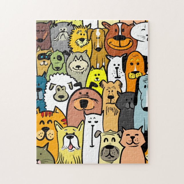 Animated cats and dogs jigsaw puzzle (Vertical)