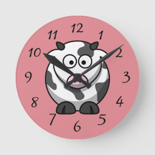 Animated Cow Round Clock