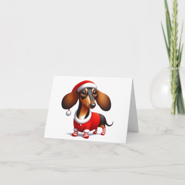 ANIMATED DACHSHUND CHRISTMAS CARD (Front)