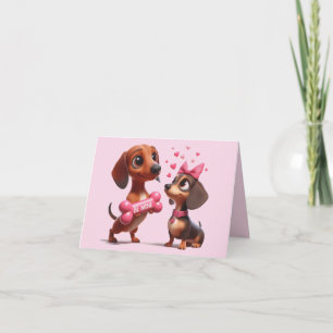 Animated Dachshund Valentine Card