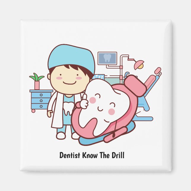 Animated dentist with tooth  magnet (Front)
