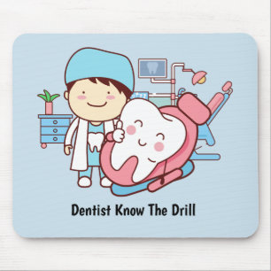 Animated dentist with tooth mouse mat