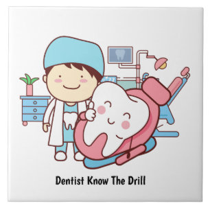 Animated dentist with tooth tile
