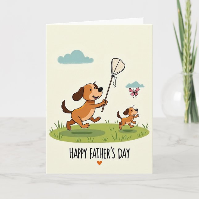 Animated Dogs Fathers Day Card (Front)
