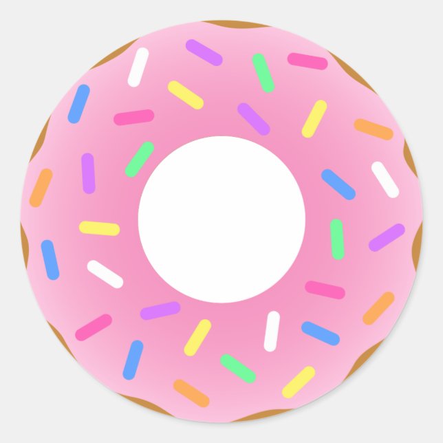 Animated Doughnuts Classic Round Sticker (Front)
