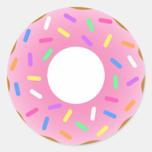 Animated Doughnuts Classic Round Sticker